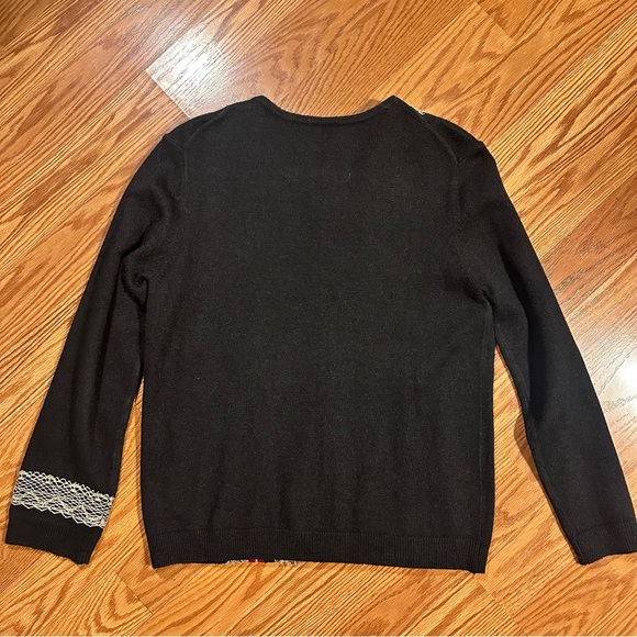 Vintage Chico's Silk Blend Knit Cardigan with Lace velvet metallic size M - Picture 7 of 7